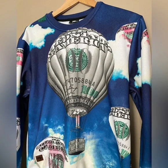 IMPERIOUS money balloons Benjamins crewneck sweatshirt crew streetwear skater M - Picture 5 of 12